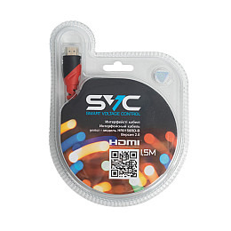 Интерфейсный кабель HDMI-HDMI SVC HR0150RD-B, 30В, Красный, Блистер, 1.5 м